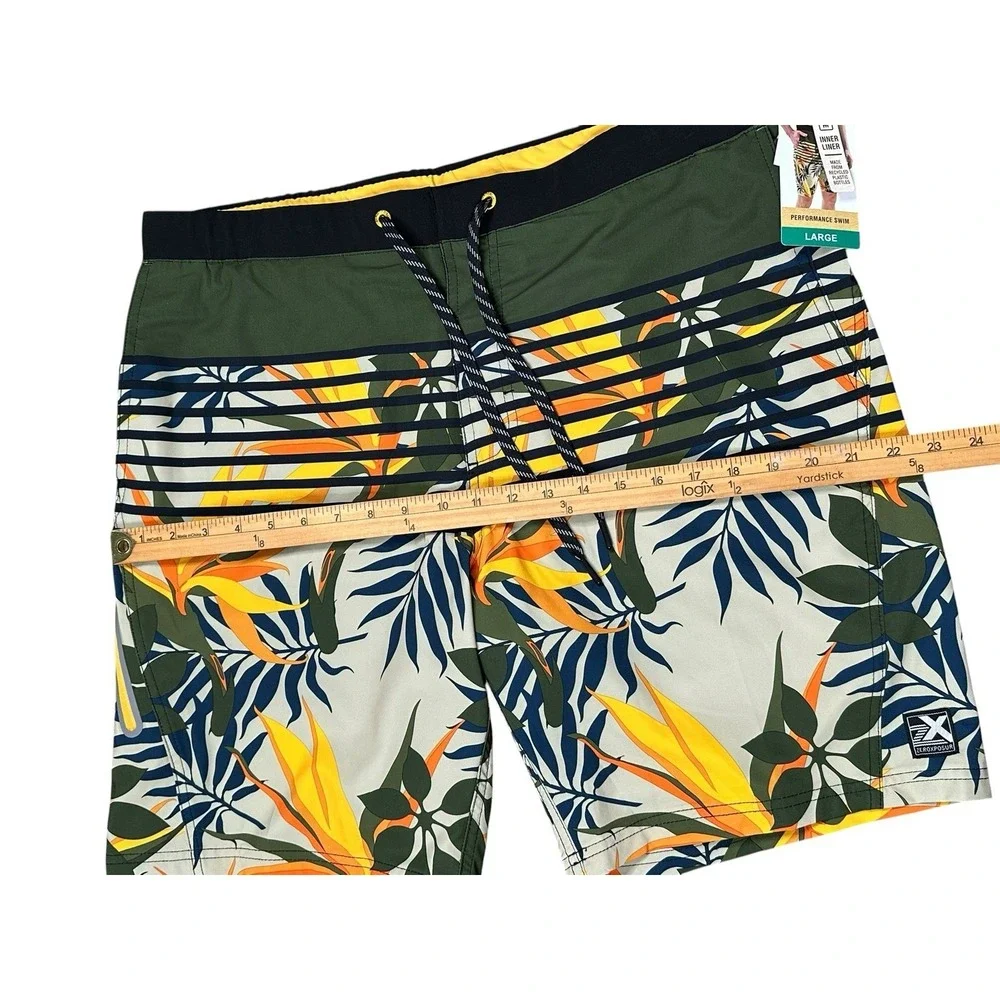 Zeroexposure Shorts Trunks Men's L Blue Tropical Lined Pocket Board Beach